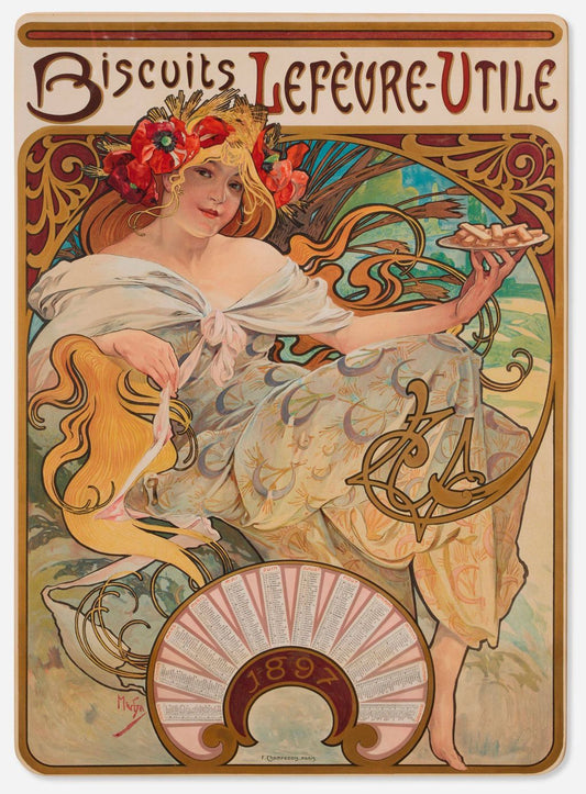 "Biscuits Lefèvre-Utile" de Alphonse Mucha
