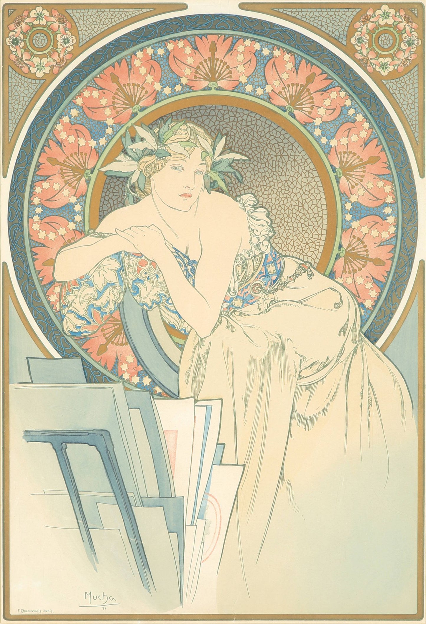 "Primrose and Feather" de Alphonse Mucha