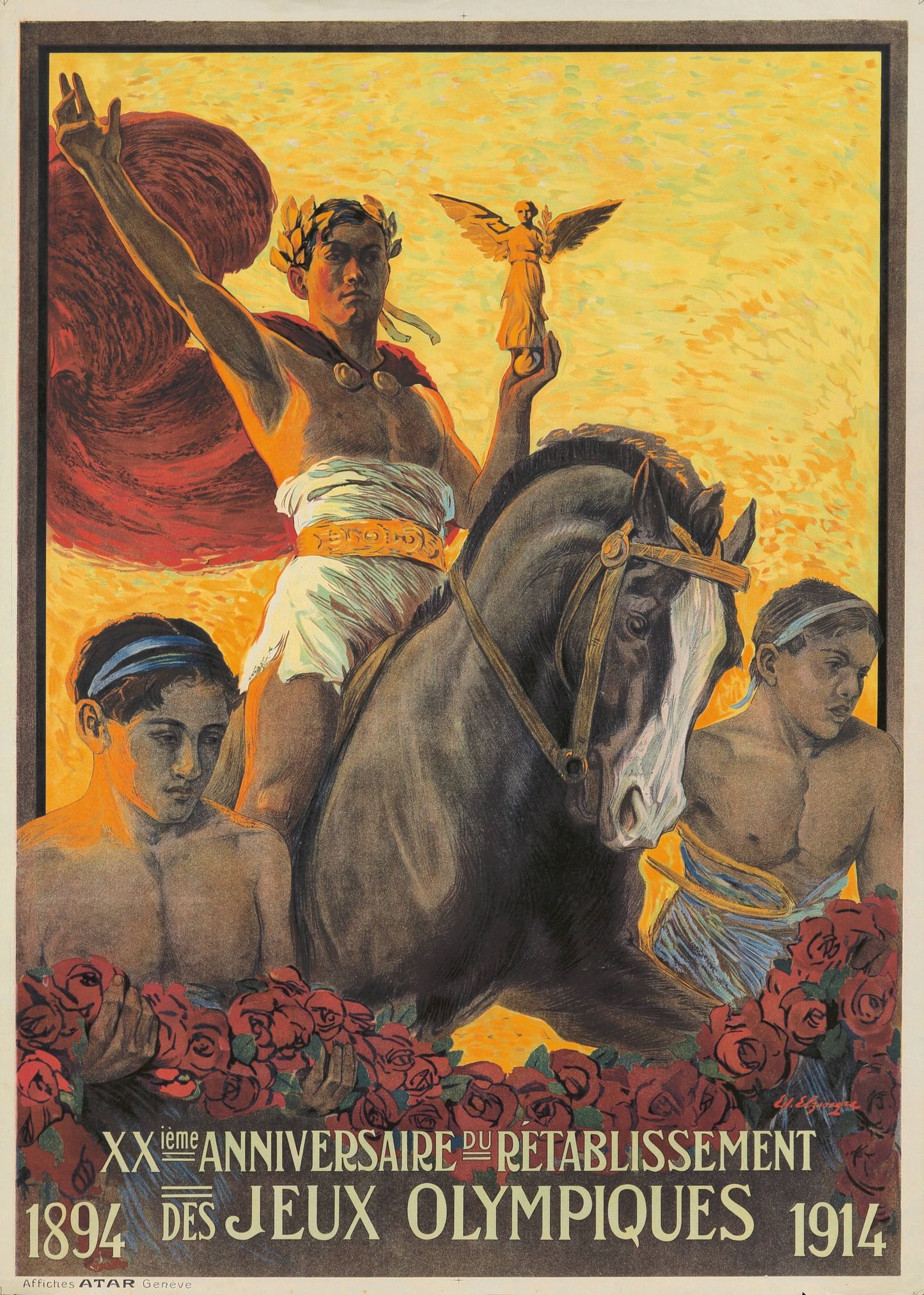 "XXI Aniversario de los Juegos Olímpicos" de Edouard Elzingre