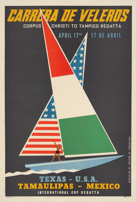Póster de "Carrera de Veleros Corpus Christi a Tampico Regata"