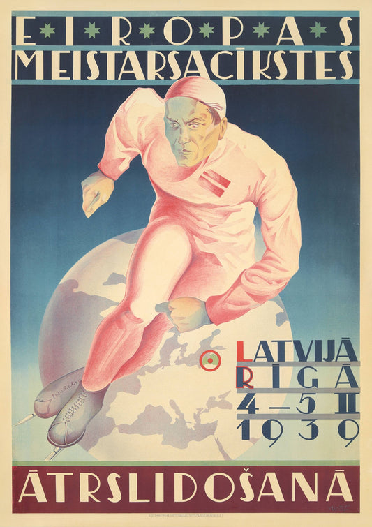 Póster de "Campeonato Europeo de Patinaje de Velocidad 1939"