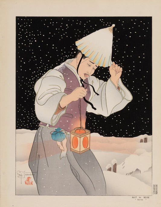 Arte Japonés - Noche de Nieve de Paul Jacoulet