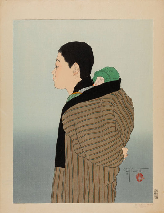 Arte Japonés - Los dos hermanos. Izu, Japón, de Paul Jacoulet