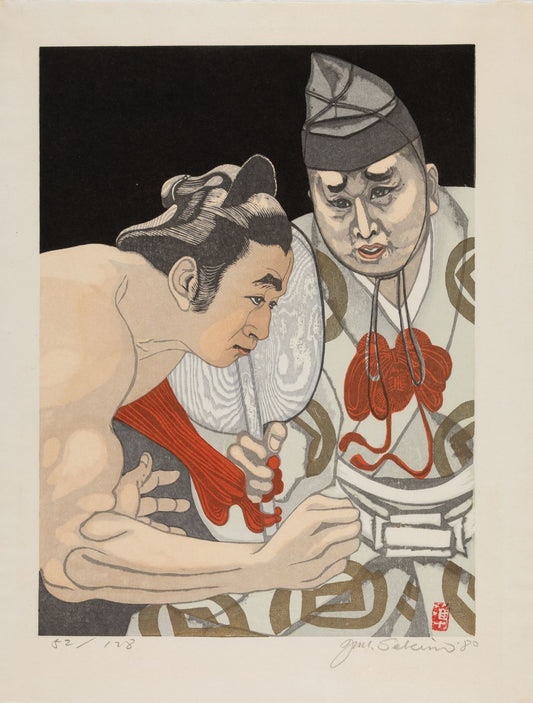 Arte Japonés - Takanohana and Isaburo, de Junichiro Sekino