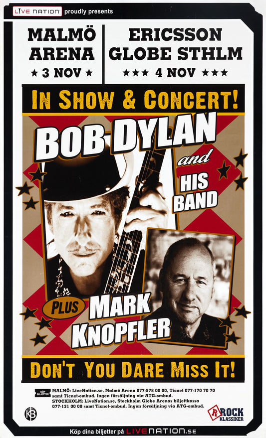 Bob Dylan y su banda en concierto en Suecia (noviembre 2011)