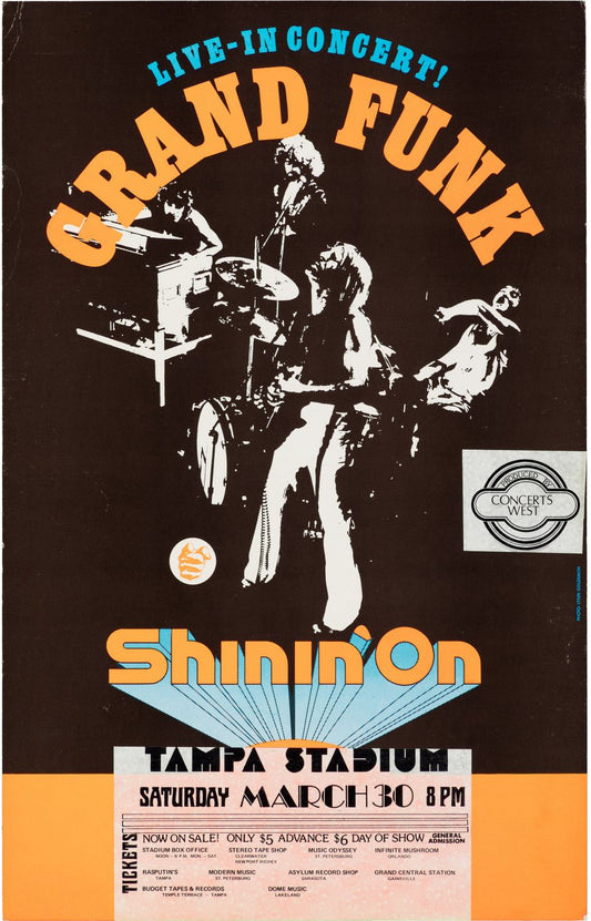 Grand Funk en concierto presentando Shinin' On