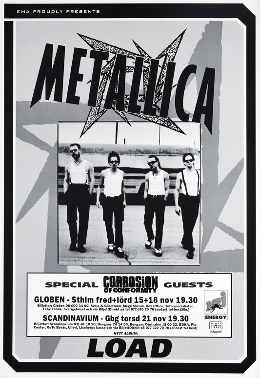 Metallica en concierto en Suecia (noviembre, 1996)