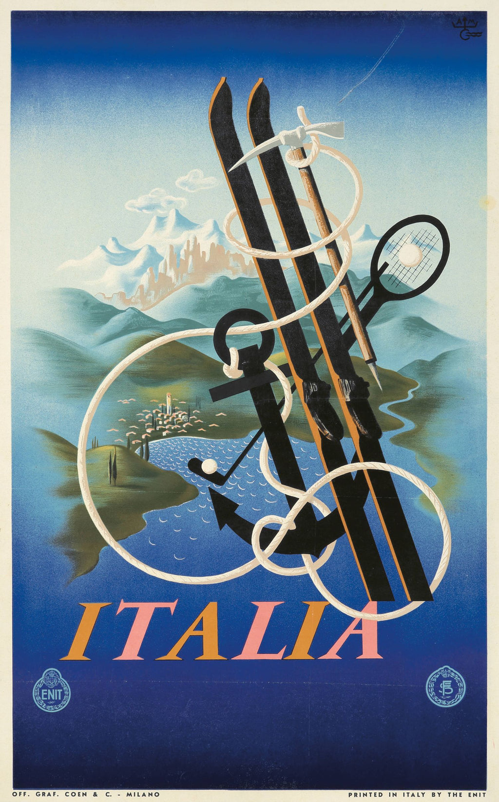 Reedición de cartel "Italia" por A.M. Cassandre