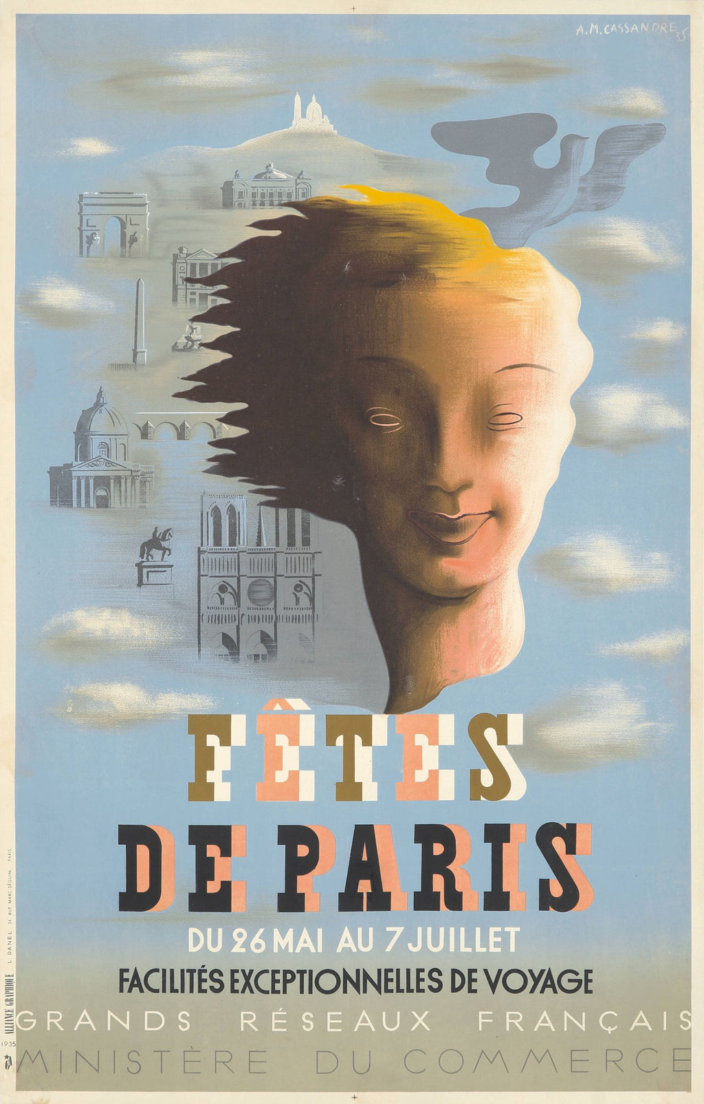 "Fêtes de Paris" de 1935 por el artista gráfico A.M. Cassandre