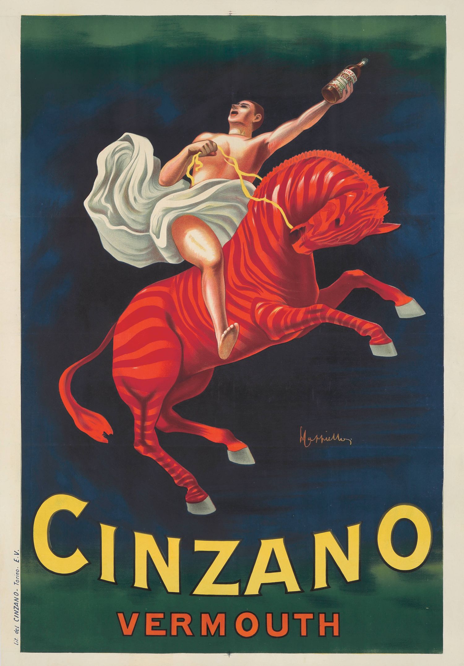 "Cinzano Vermouth" de Leonetto Cappiello con 'Vermouth' abajo