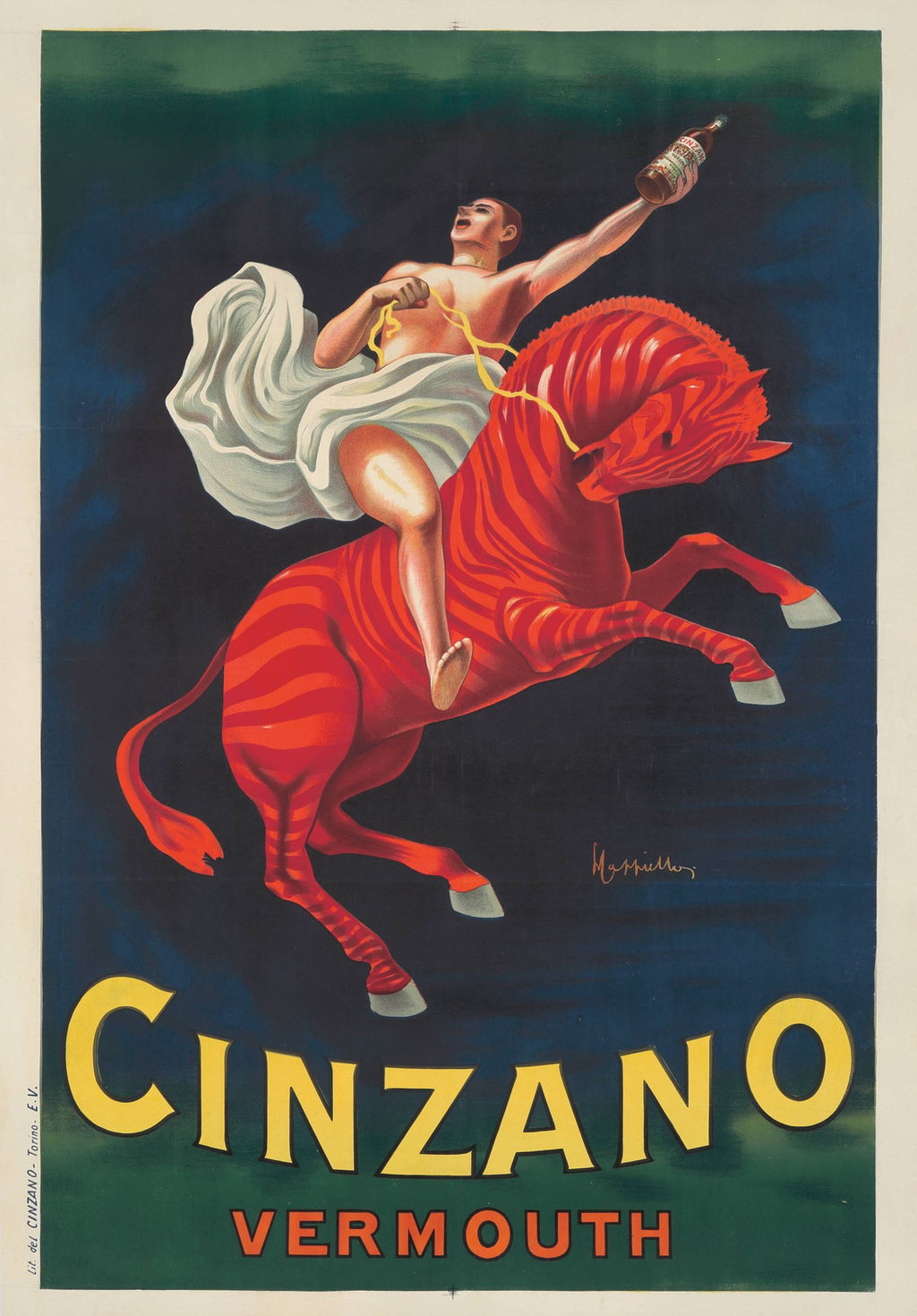 "Cinzano Vermouth" de Leonetto Cappiello con 'Vermouth' abajo