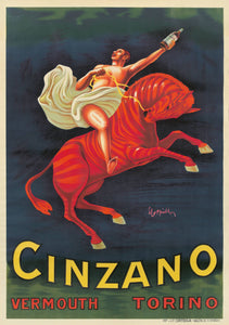 "Cinzano Vermouth" de Leonetto Cappiello con 'Vermouth' y 'Torino' abajo