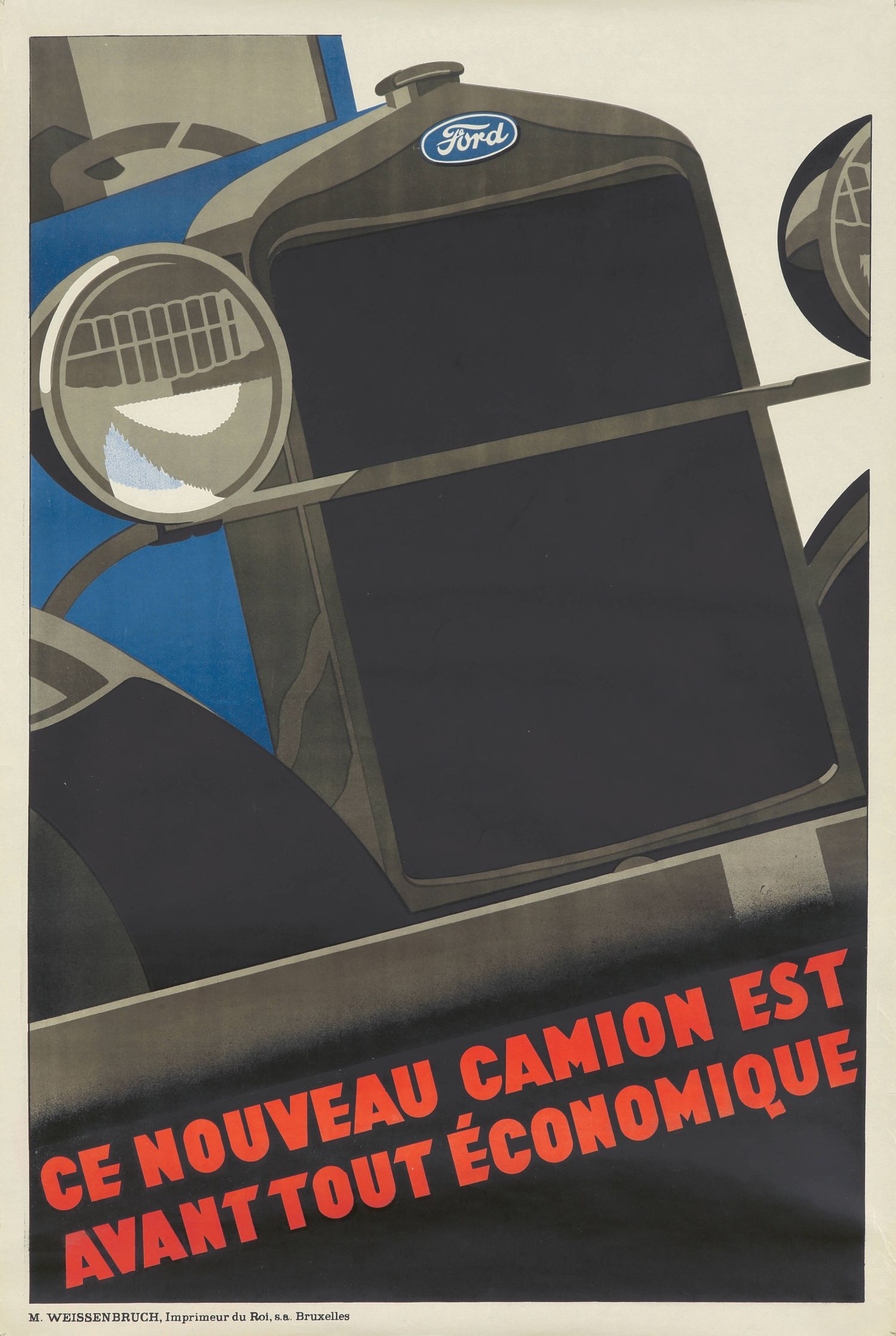 Póster "Este nuevo camión es ante todo económico" de Ford en francés
