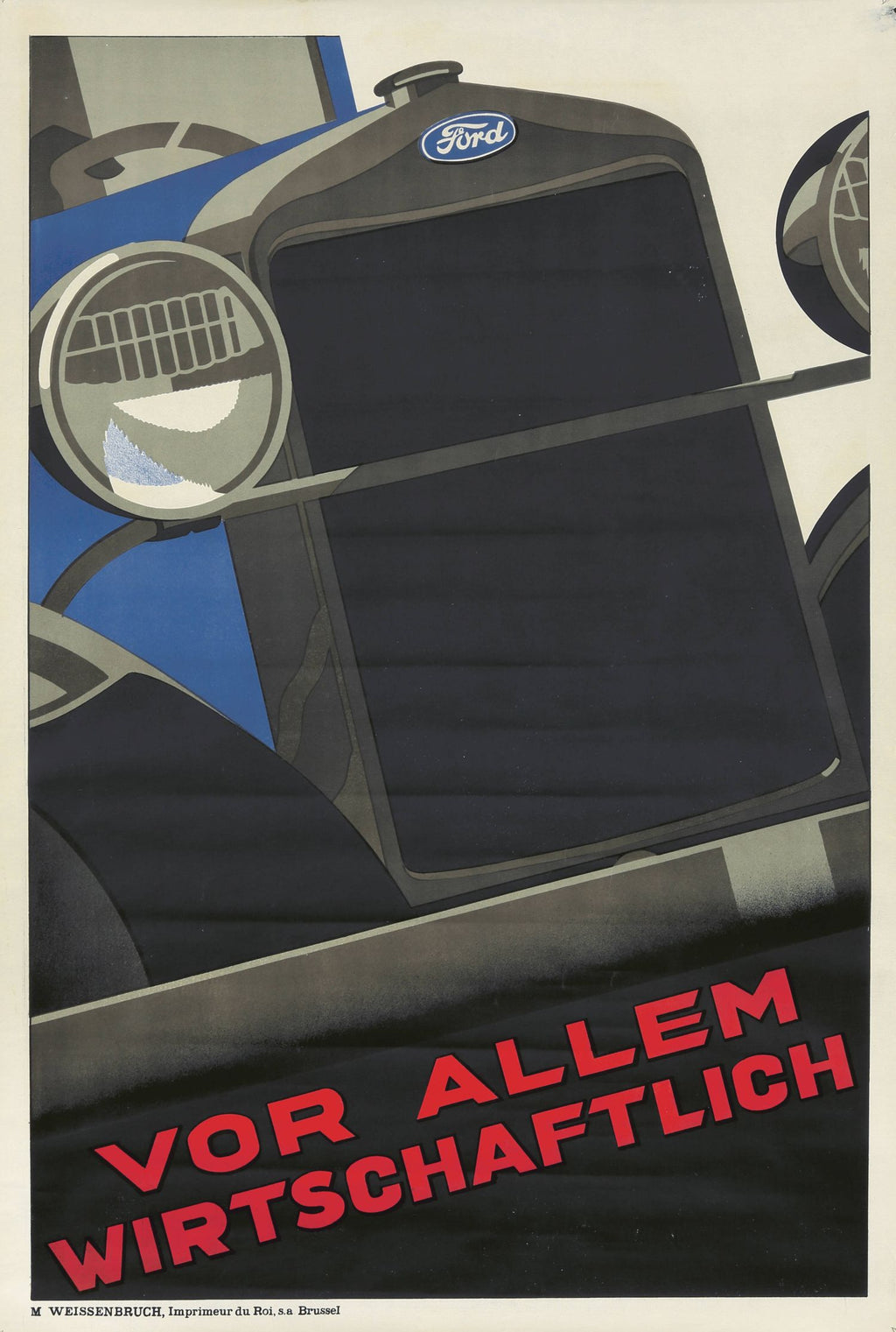 Póster "Sobre todo económico" de Ford en alemán