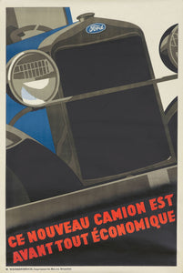 Póster "Este nuevo camión es ante todo económico" de Ford en francés