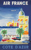 Póster vintage de Air France, la Riviera Francesa por Bernard Villemot