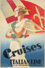 Póster vintage de Italian Line por Alda Sassi