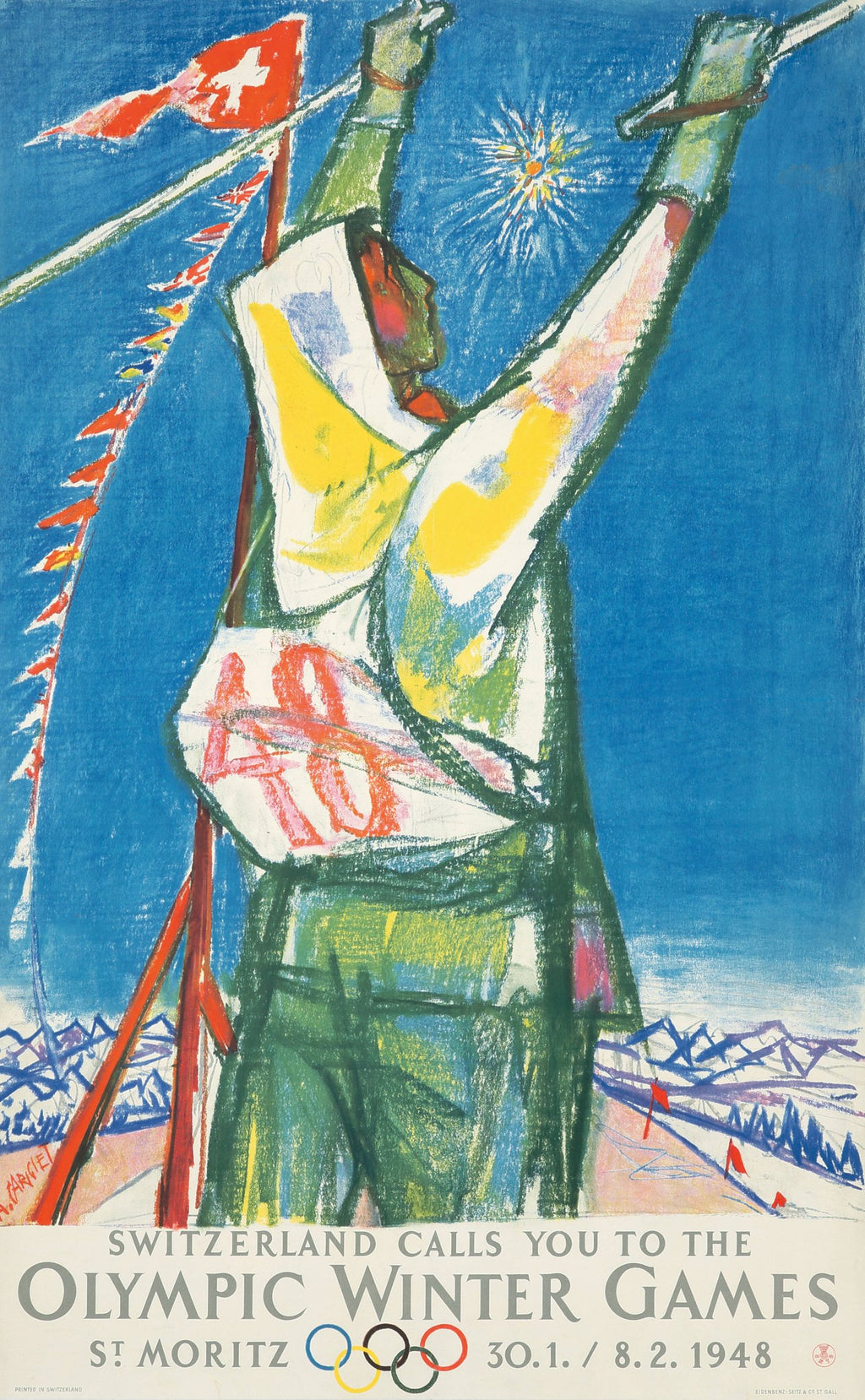 "Juegos Olímpicos de Invierno St. Moritz 1948" de Alois Carigiet