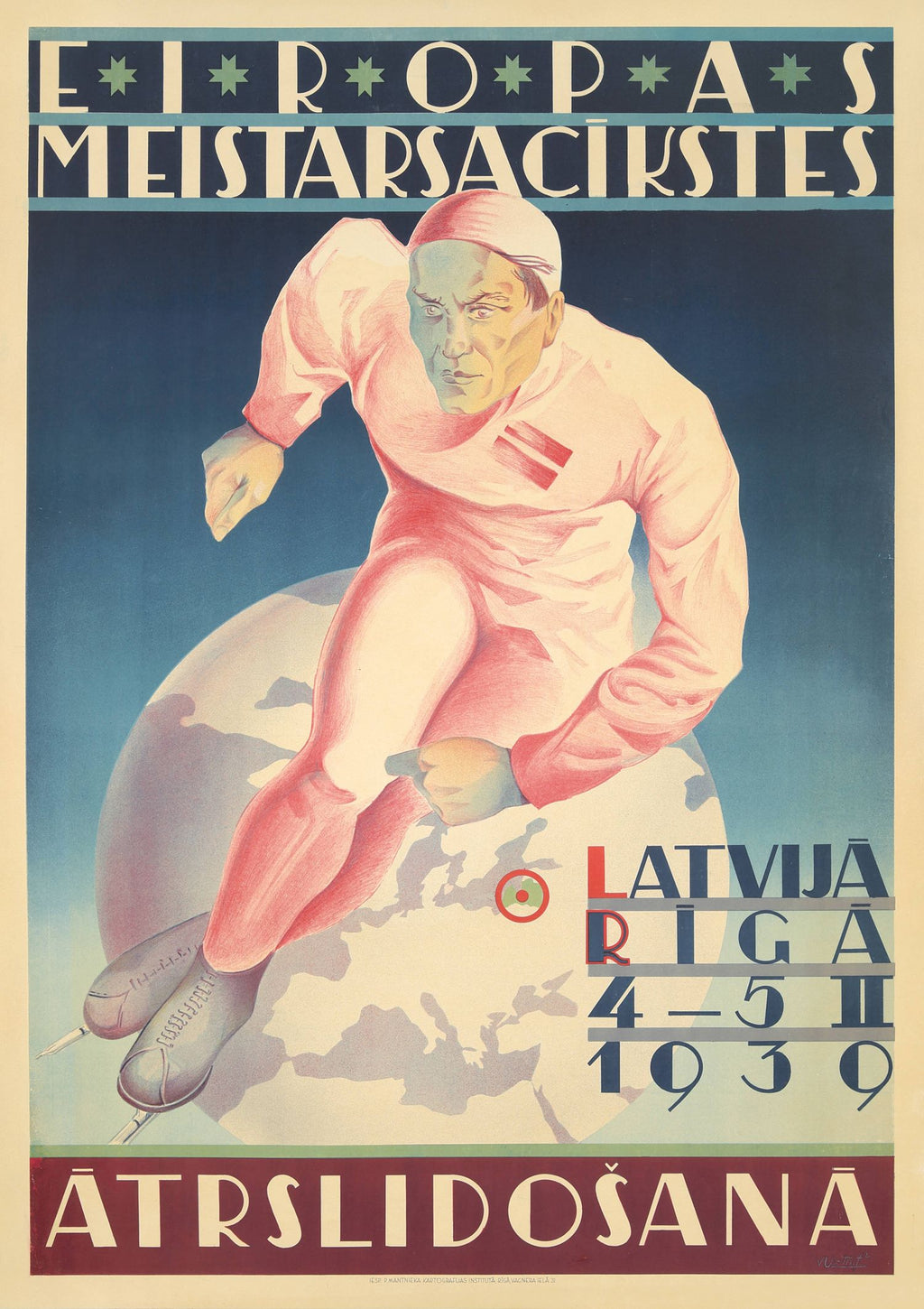 Póster de "Campeonato Europeo de Patinaje de Velocidad 1939"