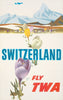 Poster vintage de TWA para Suiza, de David Klein