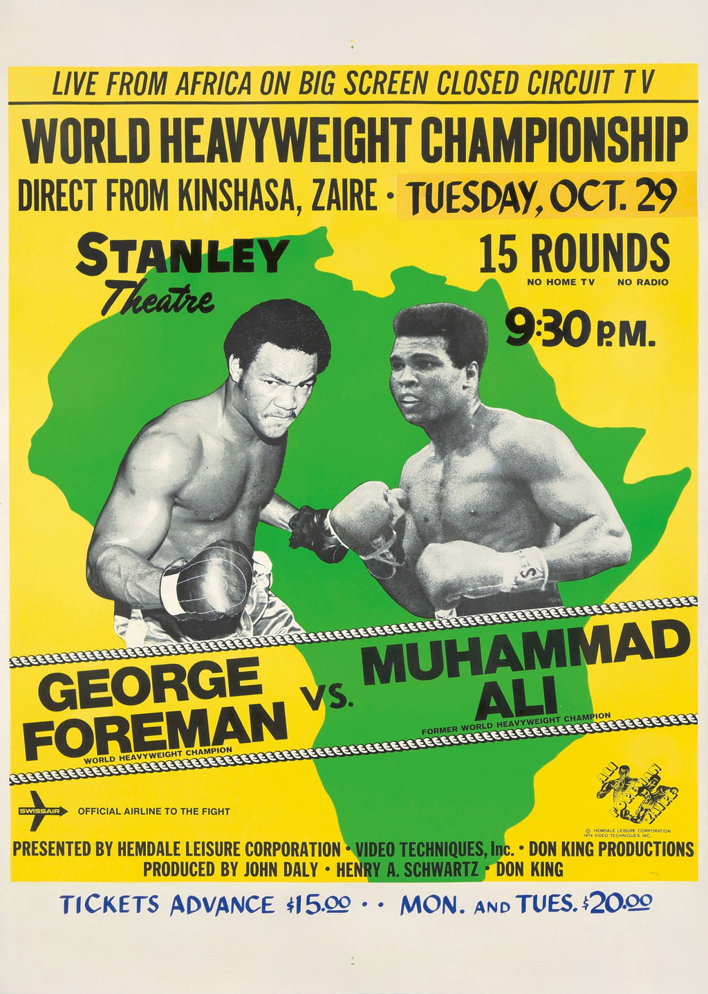 Póster de la pelea "Muhammad Ali vs George Foreman"