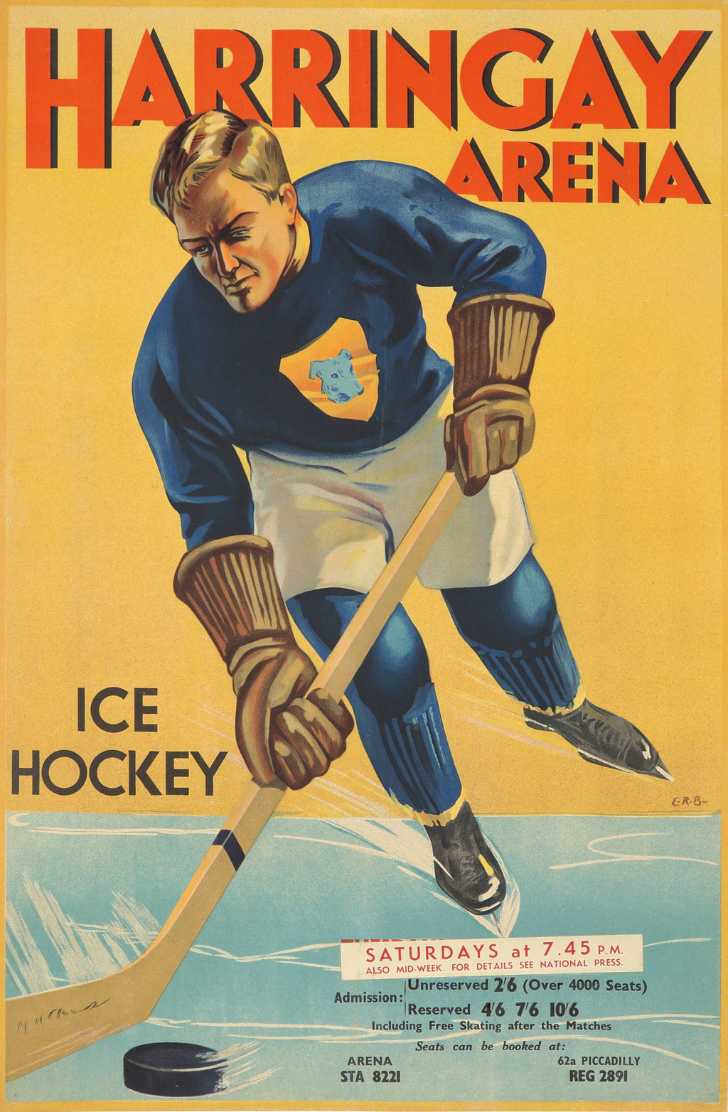 Póster de Hockey sobre Hielo en Harringay Arena