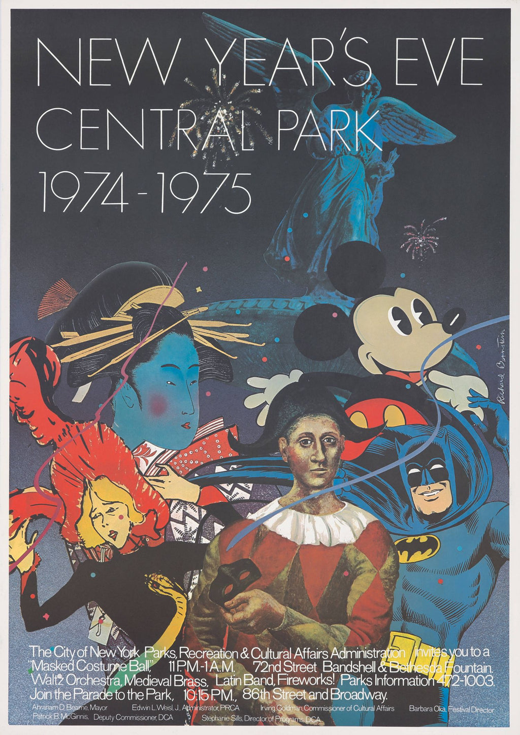 Póster anunciando la celebración de Año Nuevo 1974-75