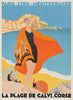 "La Plage de Calvi. Corse" de Roger Broders