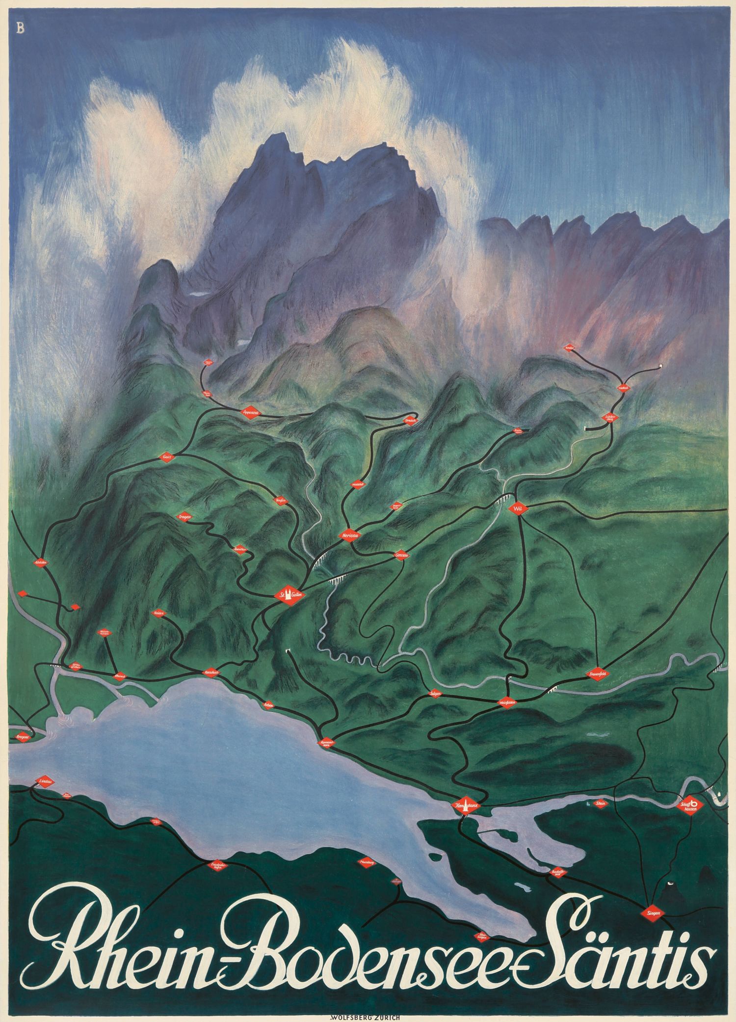 "Säntis, Bodensee, Rhein" de Otto Baumberger