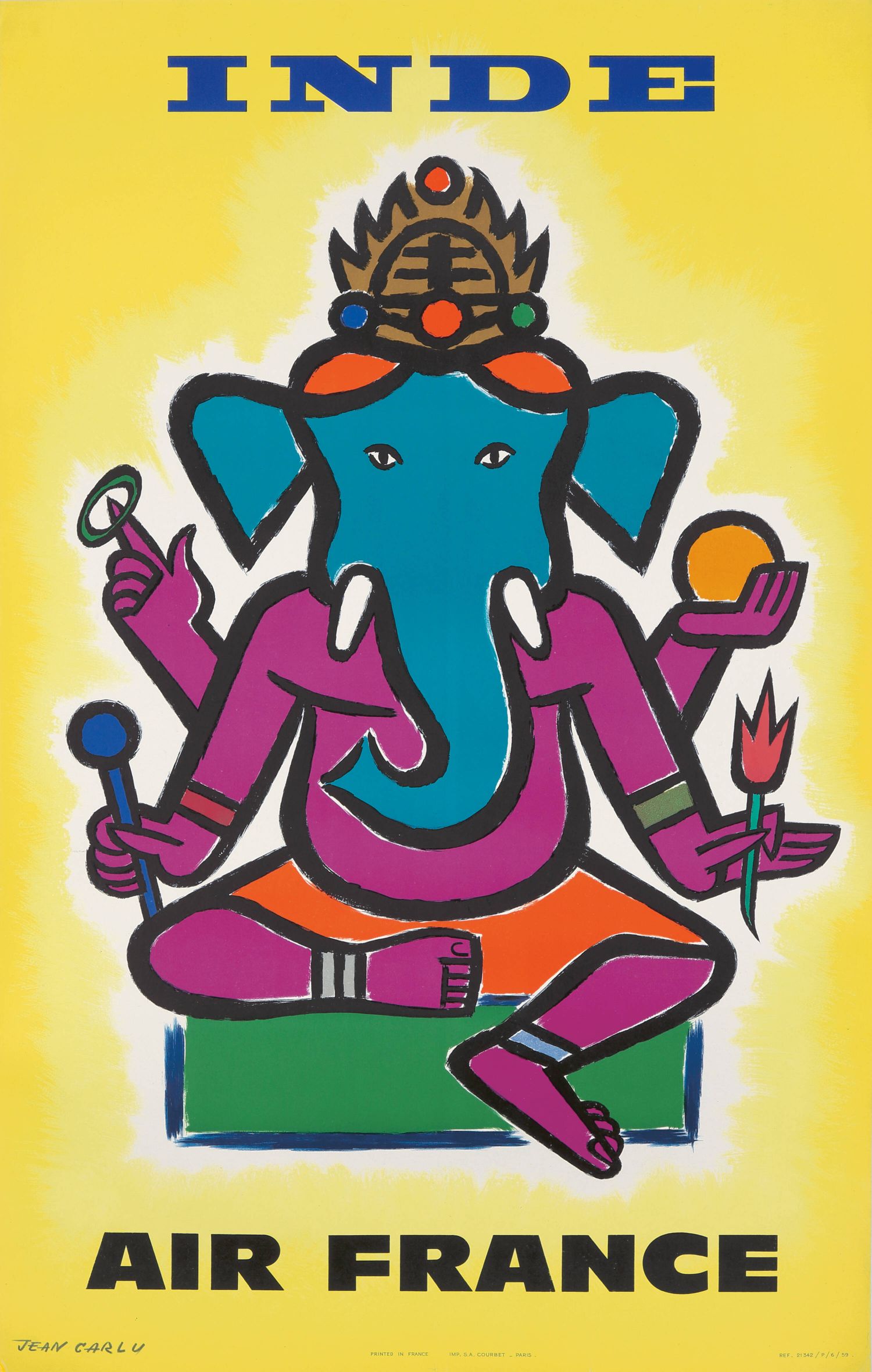 "Inde" de Jean Carlu para Air France