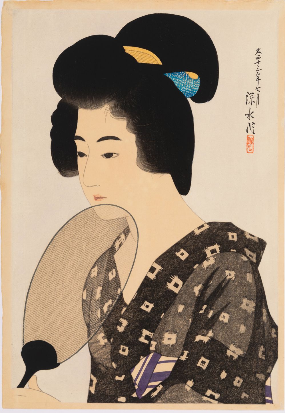 Arte Japonés - Mujer con abanico de Ito Shinsui