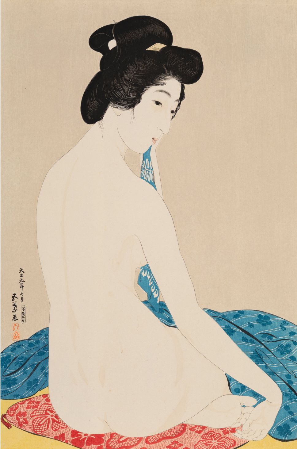 Arte Japonés - Mujer después del baño de Hashiguchi Goyo