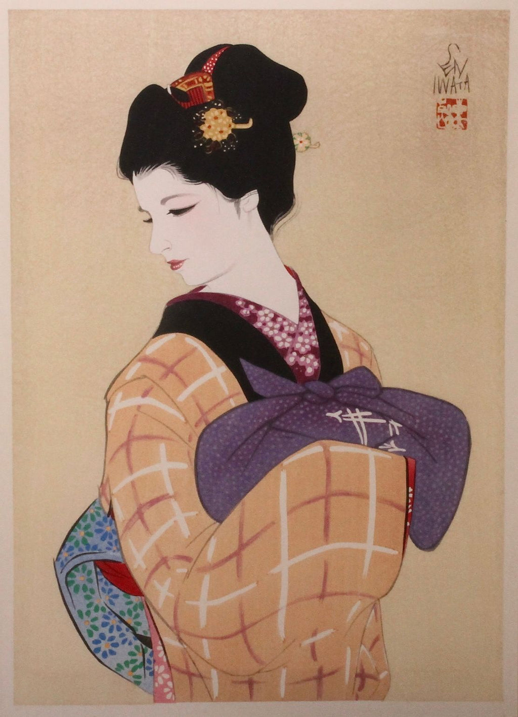 Arte Japonés - Beauty with Hair Ornament de Sentaro Iwata