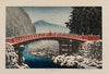 Arte Japonés - Snow at Shinkyo, Nikko Bridge de Hasui Kawase