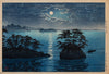 Arte Japonés - Isla Futago - Luz de Luna en Matsushima de Hasui Kawase