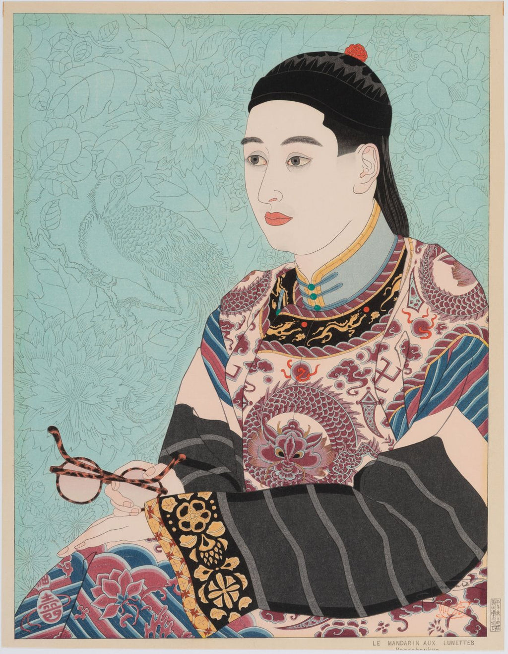 Arte Japonés - El Mandarín con Gafas de Paul Jacoulet