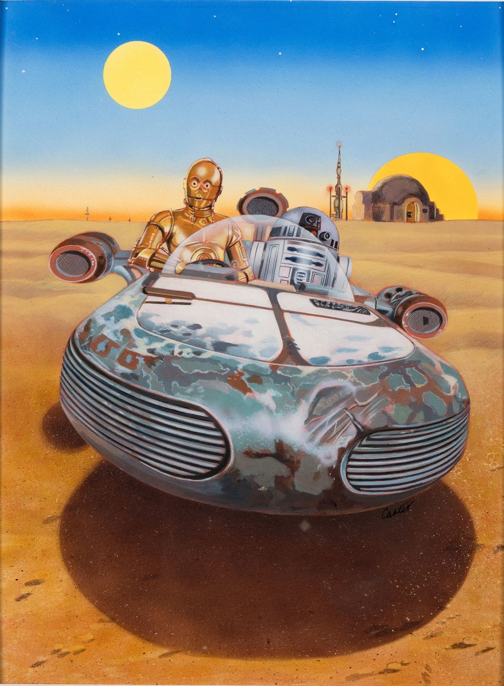 Star Wars Droides C3PO & R2D2 en speeder