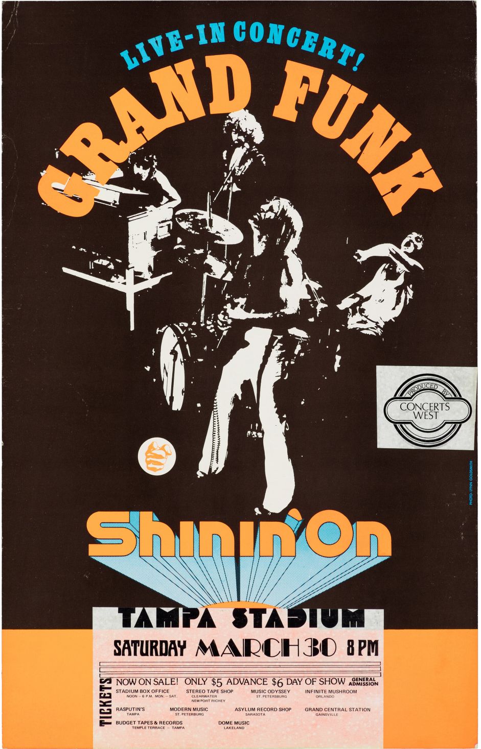 Grand Funk en concierto presentando Shinin' On