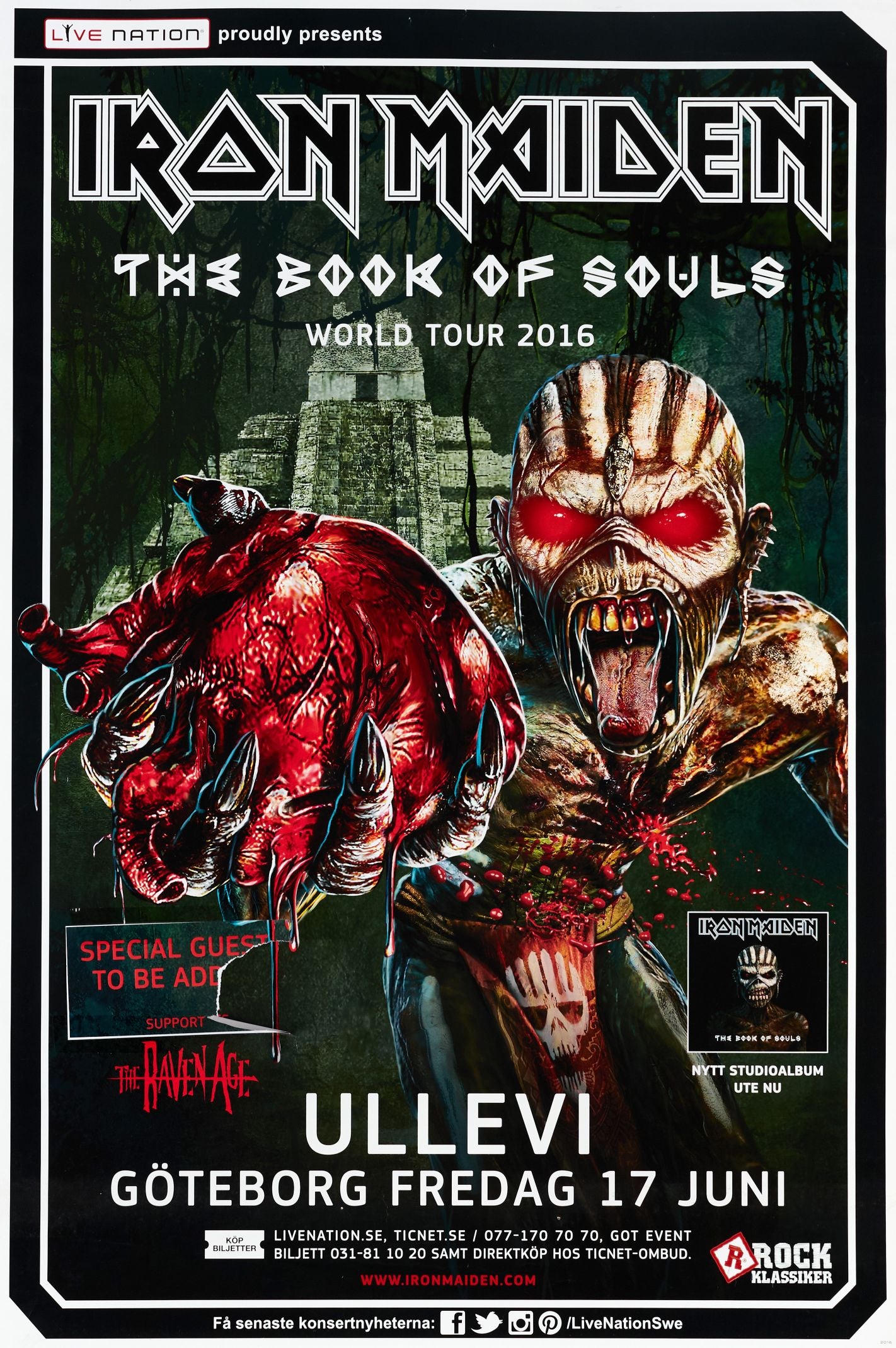 Iron Maiden en concierto en Suecia (junio 2016)