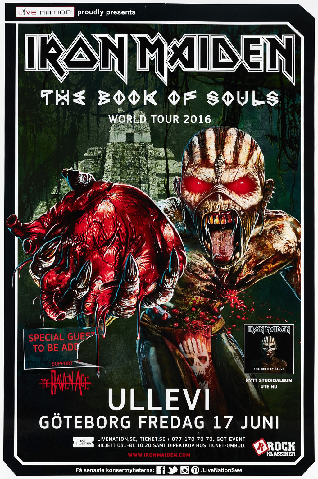 Iron Maiden en concierto en Suecia (junio 2016)