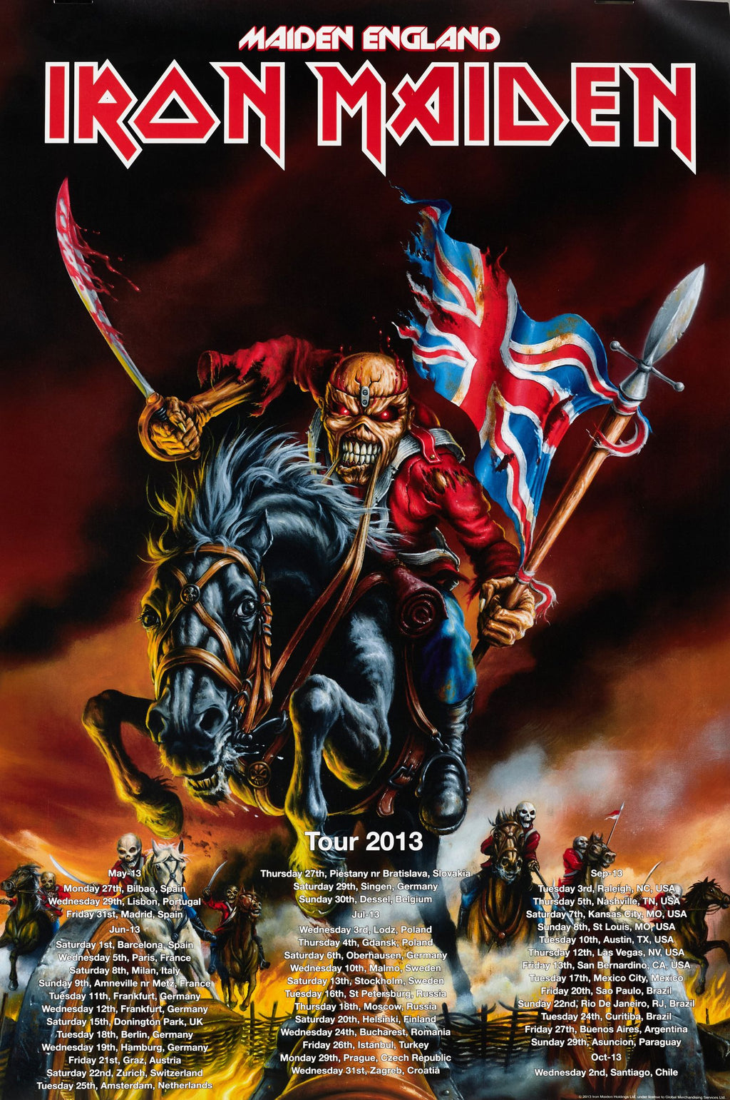 Iron Maiden tour Maiden England fechas del año 2013