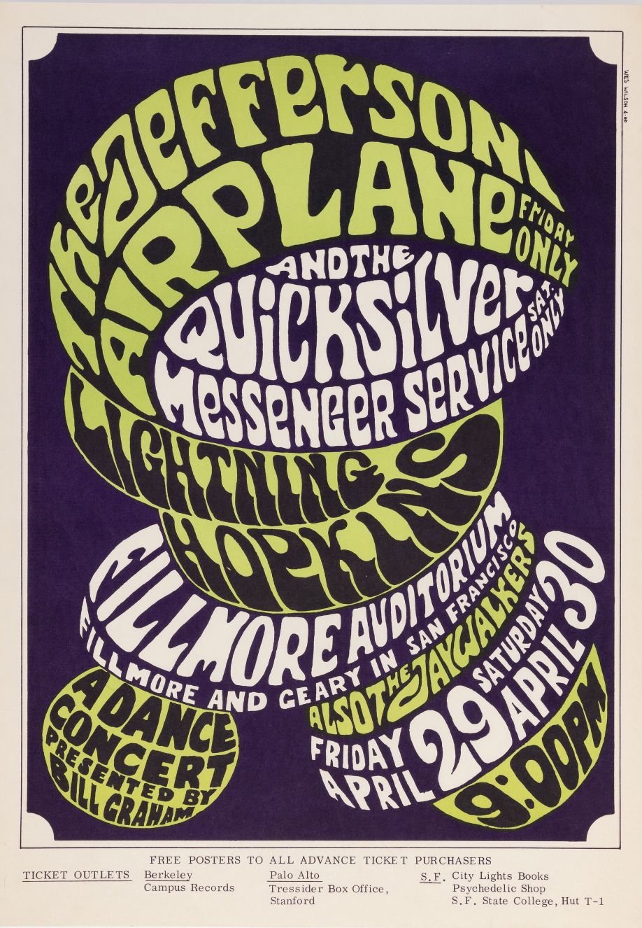 Jefferson Airplane, Quicksilver Messenger Service y más en concierto (1966)