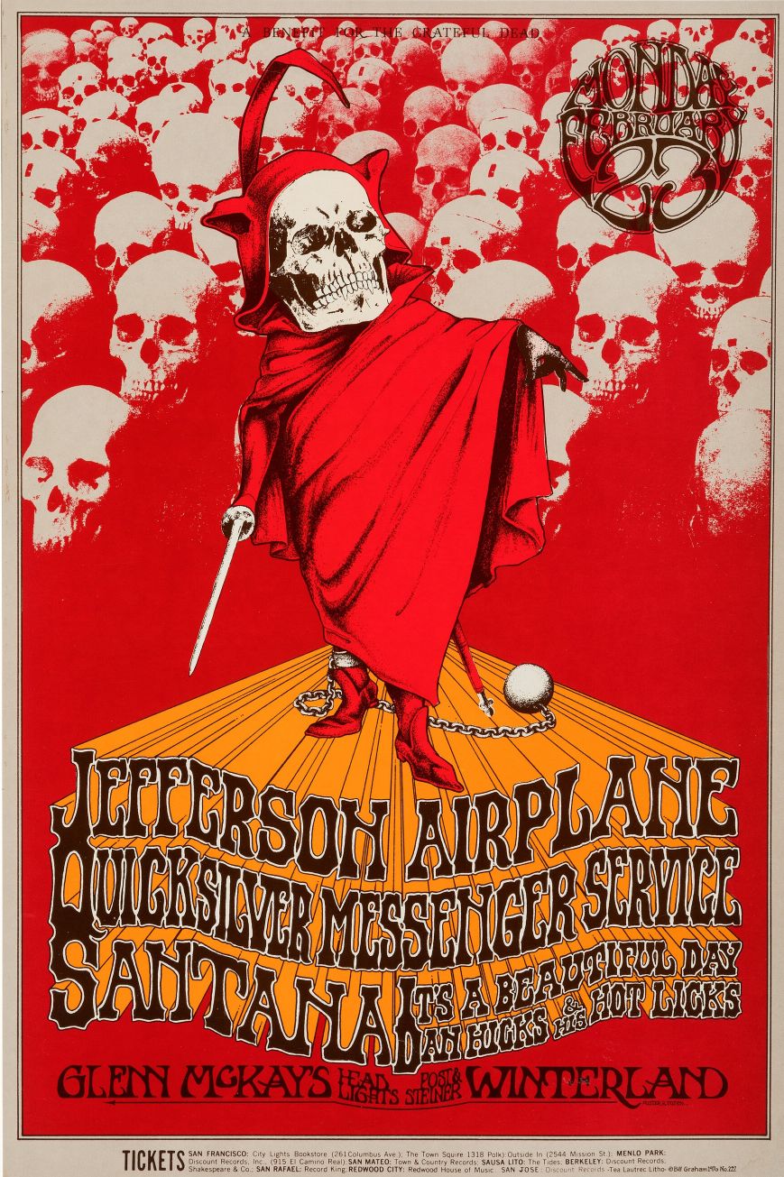 Concierto a beneficio con Jefferson Airplane, Santana, y más