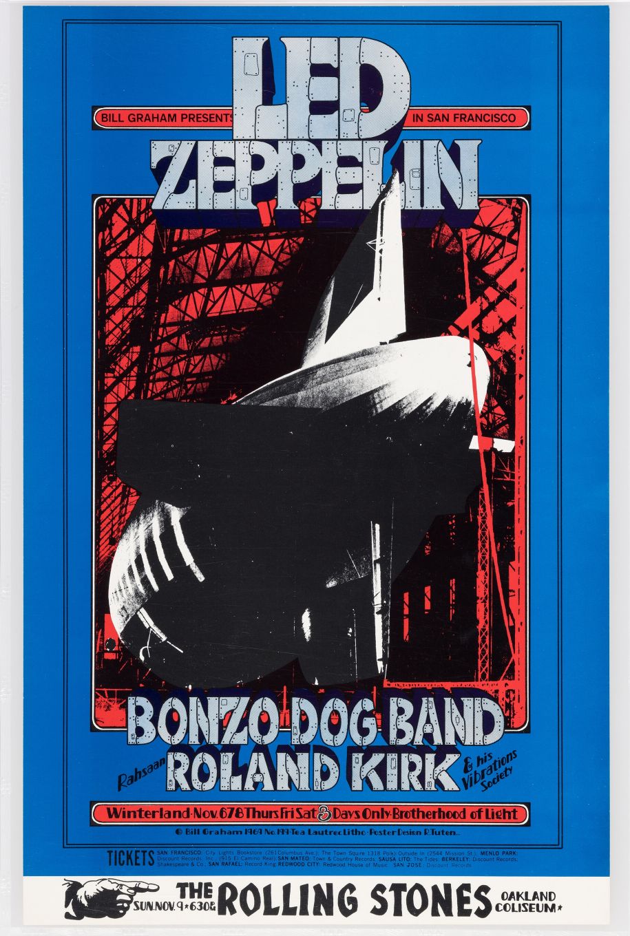 Led Zeppelin con The Rolling Stones en Winterland  (1969)