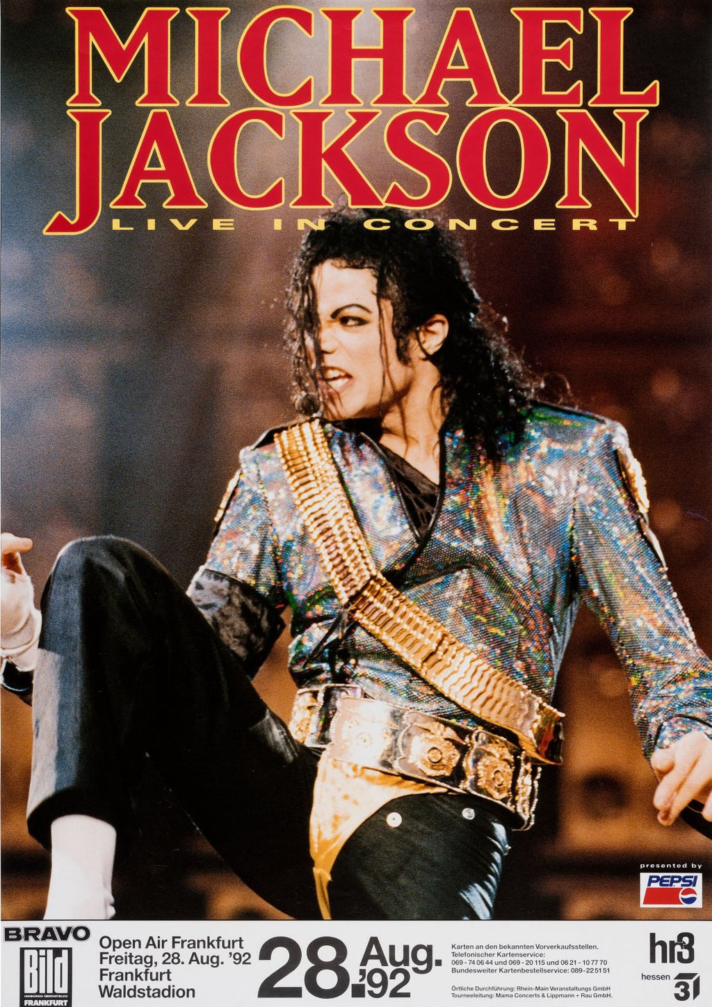 Michael Jackson en concierto en Frankfurt, Alemania (agosto 1992)