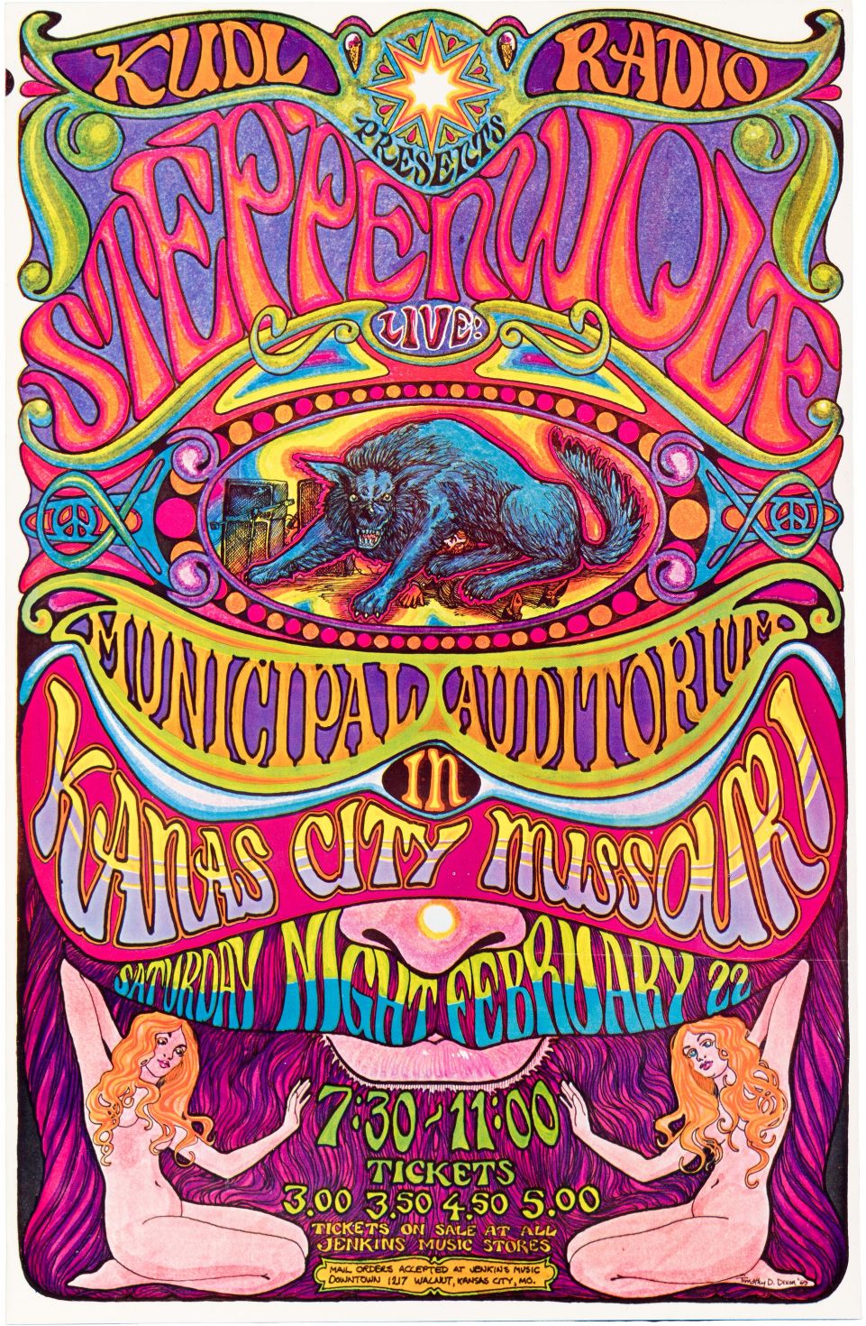 Steppenwolf en concierto en Kansas City (febrero 1969)