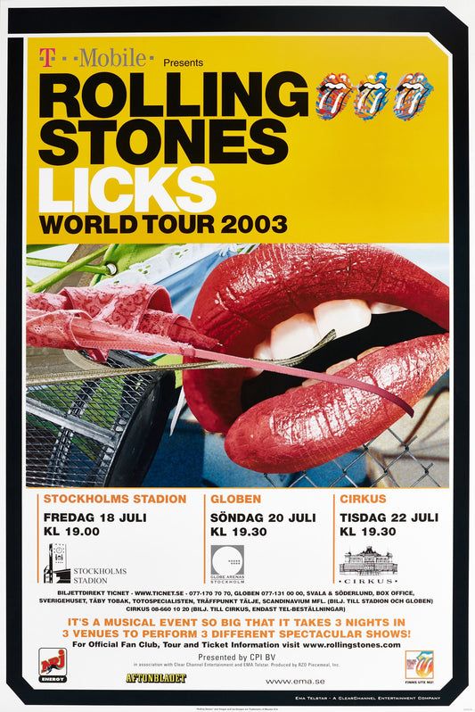 The Rolling Stones World Tour fechas Suecia (julio 2003)