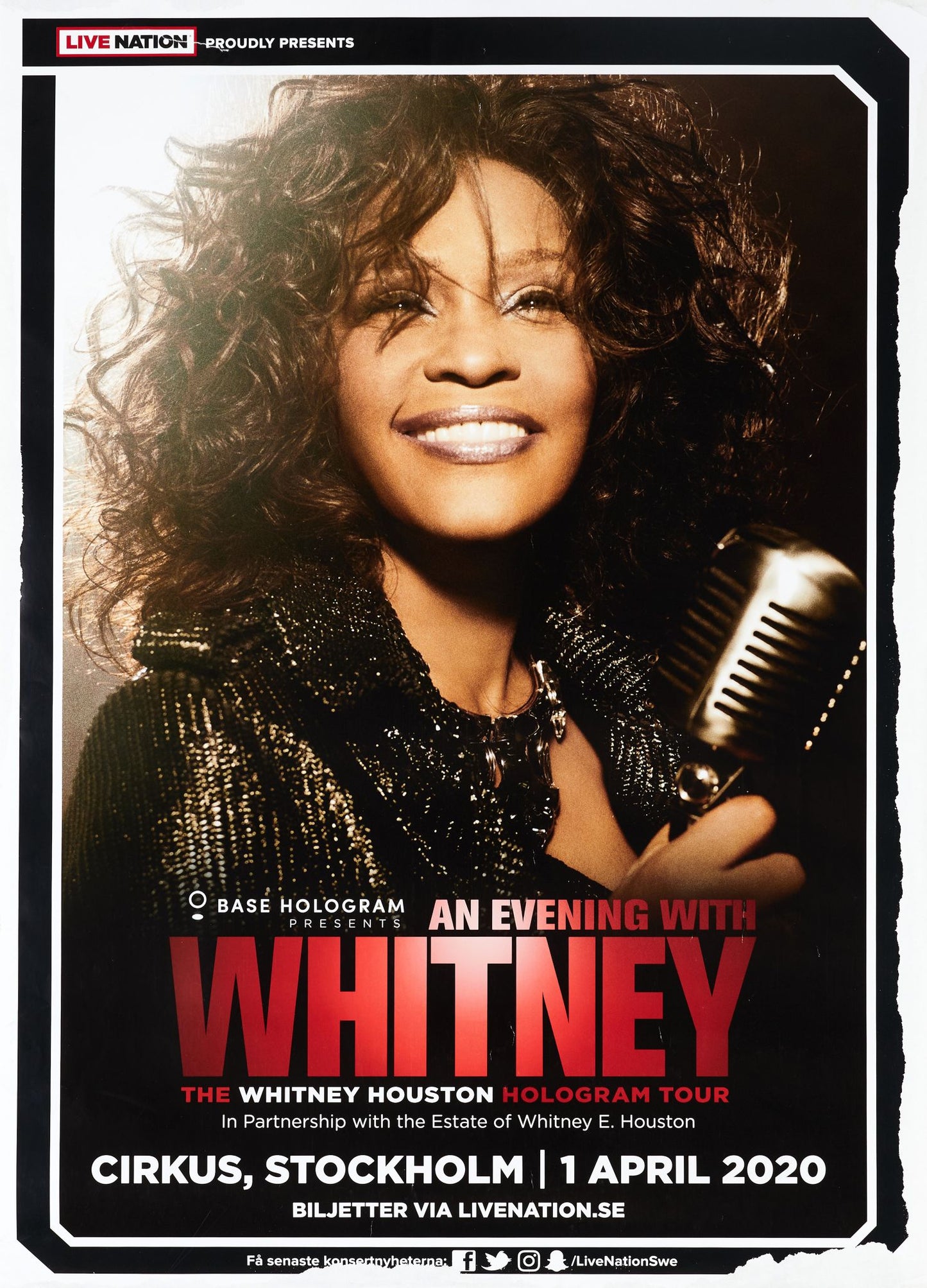 Whitney Houston Hologram Tour en Estocolmo, Suecia (abril, 2020)