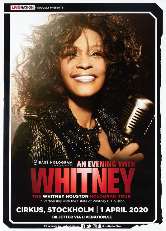 Whitney Houston Hologram Tour en Estocolmo, Suecia (abril, 2020)